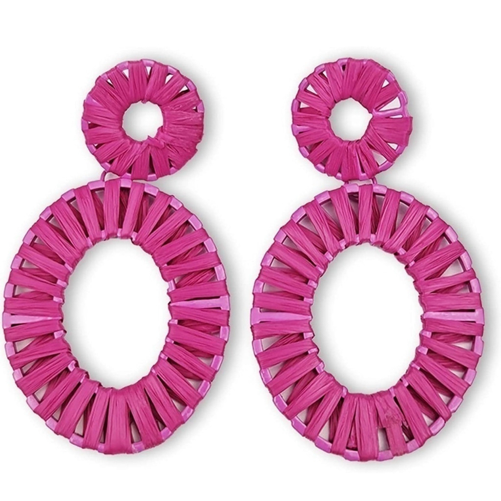 RATTAN Hoop Drop Statement Bohemian Earrings